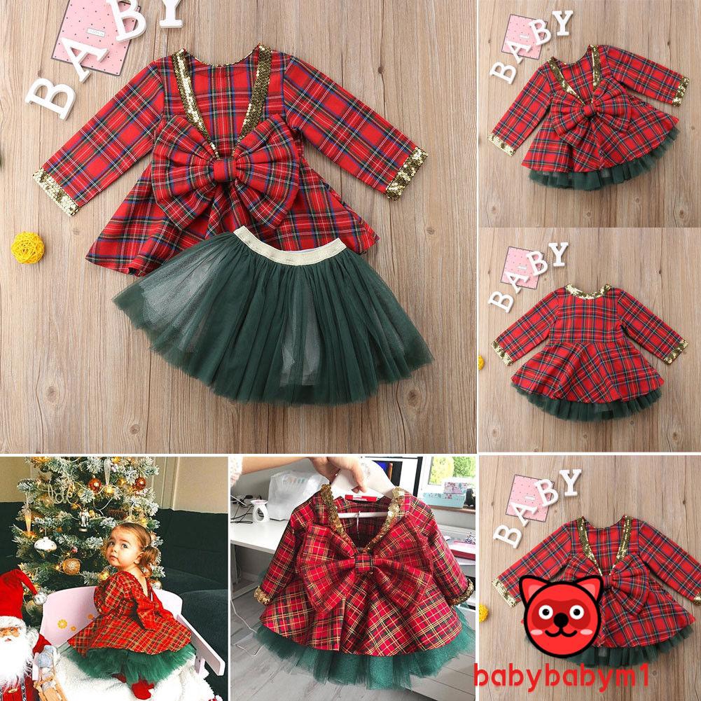 Váy xòe phong cách giáng sinh xinh xắn cho bé gái