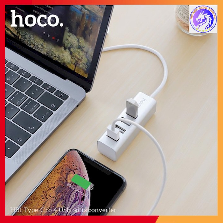 HUB Hoco HB1 Chuyển Đổi Type C Sang 4 Cổng USB Tiện Lợi Cho Macbook Đời Mới - Hàng Chính Hãng - BH 1 Năm