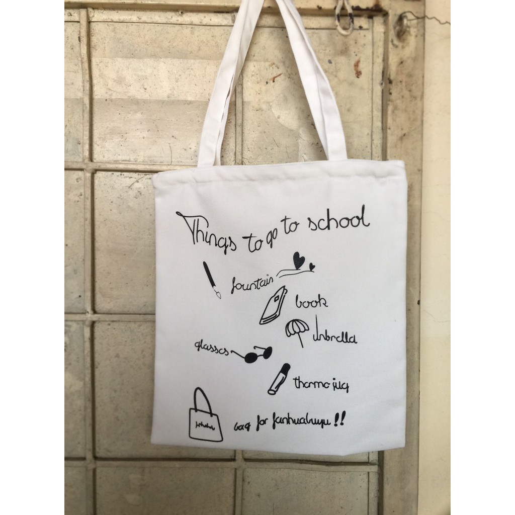 (Freeship từ 50k) (LOẠI 1) TÚI TOTE VINTAGE Thing To Go To School