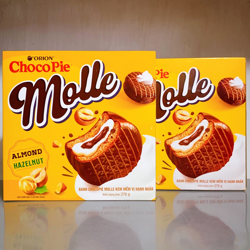 Bánh Chocopie Molle Kem Mềm Vị Hạnh Nhân Orion Hộp 276g