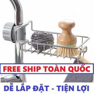Kệ inox gắn vòi nước đa năng. Kệ treo bồn rửa chén