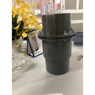 GIẾNG 2 ĐẦU GẮN ỐNG PVC PHI 140 ( VAN 1 CHIỀU LÁ LẬT, MẦU XÁM )