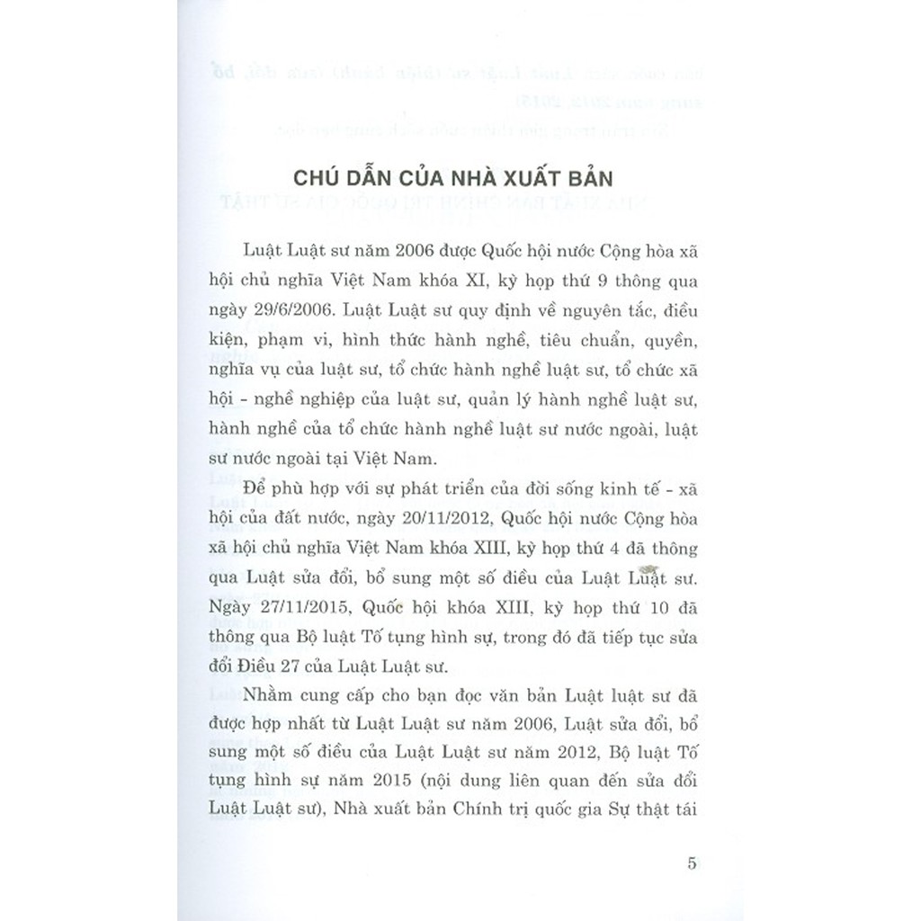 Sách - Luật Luật Sư (Hiện hành) (Sửa đổi, bổ sung năm 2012, 2015) | BigBuy360 - bigbuy360.vn