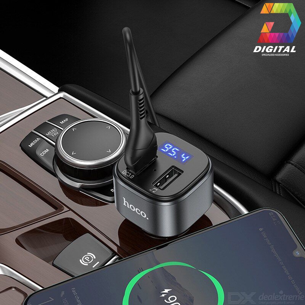 Tẩu Sạc Xe Hơi Đa Năng Hoco E67 Chính Hãng ( Sạc Nhanh 18W, Bluetooth 5.0, USB, TF Card/FM )