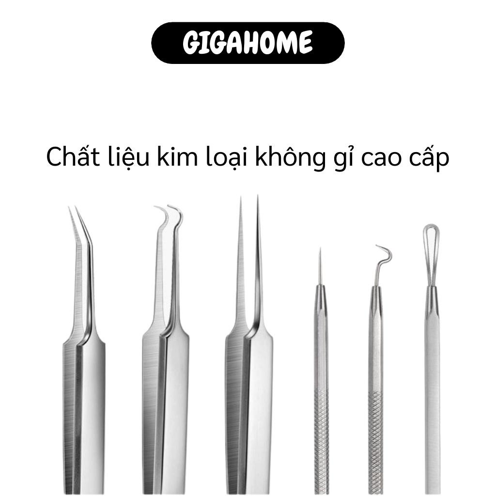 Dụng Cụ Nặn Mụn GIGAHOME Bộ Nặn Mụn 6 Món Tiện Lợi Chuyên Nghiệp Đảm Bảo Vệ Sinh, An Toàn 7522