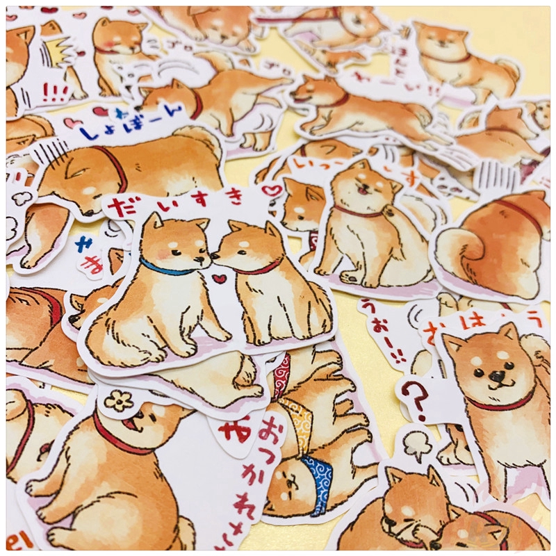 ❉ Japanese Akita & Shiba Inu - Dogs Pets Series 01 Diary Scrapbooking Stickers ❉ 40Pcs/Set DIY Decals Stickers for Album Laptop Scrapbooks