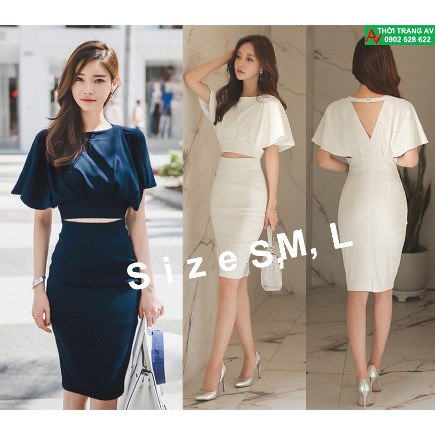 Đầm ôm body tay cánh dơi hở bụng đầy gợi cảm - AV5721