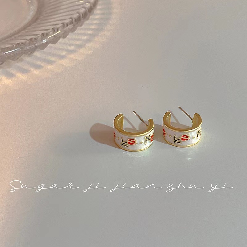 Bông Tai Mạ Bạc 925 Hình Hoa Đính Kim Cương Lấp Lánh Sang Trọng Phong Cách Pháp vintage Cho Nữ
