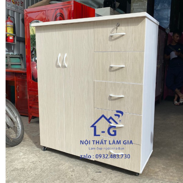 Tủ quần áo trẻ em bằng nhựa Đài Loan cao 1m25 màu trắng tinh TP.HCM