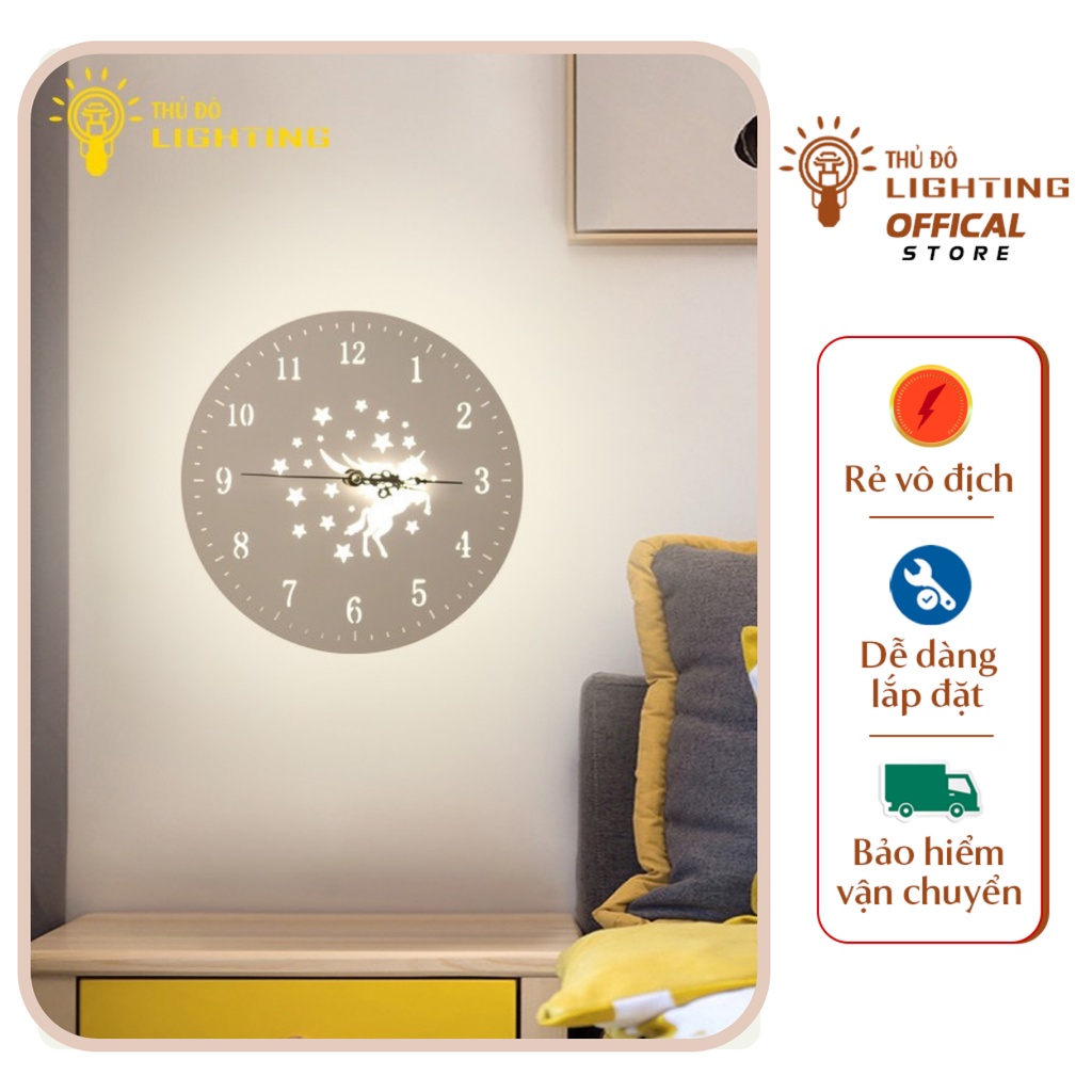 Đèn Tường LED Treo Phòng Khách Phòng Ngủ Cầu Thang THỦ ĐÔ LIGHTING Ánh Sáng Vàng Bảo Hành 12 Tháng_Đồng Hồ Ngựa