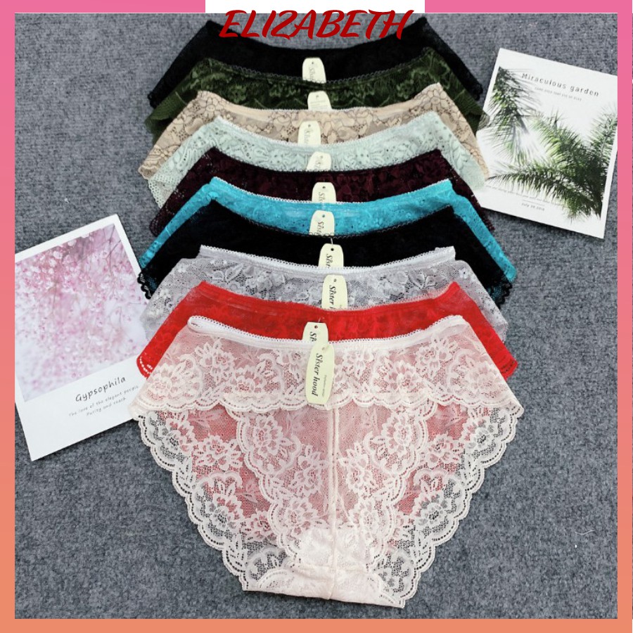 Quần lót ren nữ gợi cảm sexy siêu mỏng nhiều màu, mềm mịn quyến rũ, quần lót Elizabeth Chip | BigBuy360 - bigbuy360.vn