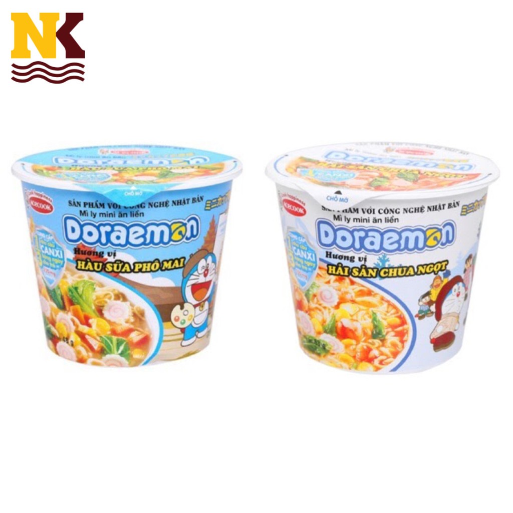 Mì ly doraemon hải sản chua ngọt 48g x 12 ly / thùng