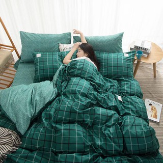 (Tặng Kèm Quà) Bộ Chăn Ga Gối Cotton Poly Nhập Khẩu Hàn Quốc Kẻ Sọc Phân Phối K&K Bedding(Nhiều Mẫu)