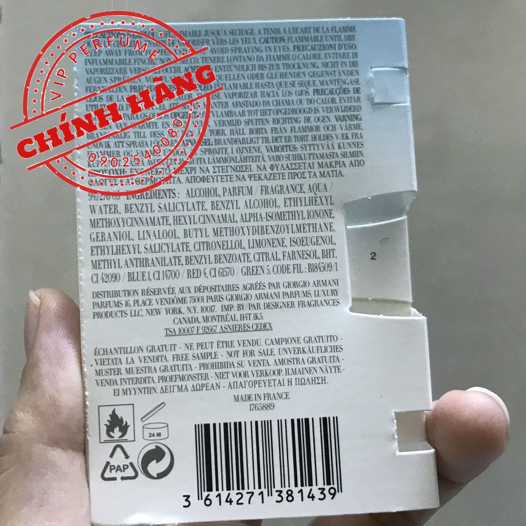 [ Vial ] Nước hoa nữ chính hãng Giorgio Armani Acqua di Gioia EDP 1.2ml | BigBuy360 - bigbuy360.vn