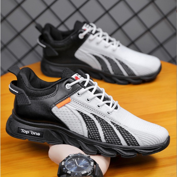 Giày Thể Thao Nam MENDO - Giày Sneaker Màu Đen - Đen Trắng, Trẻ Trung Năng Động- G5035