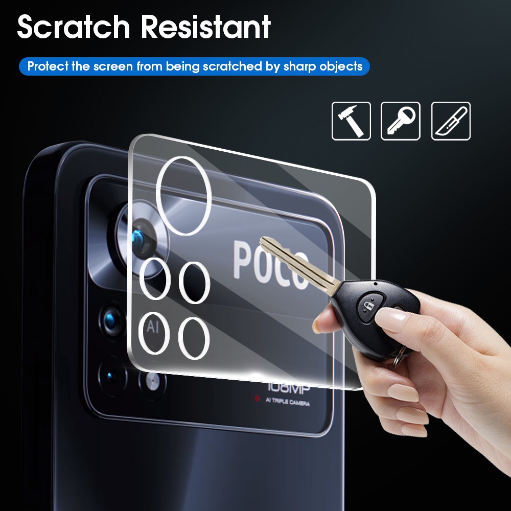 1 Miếng Dán Cường Lực 3D Bảo Vệ Ống Kính Máy Ảnh Cho Xiaomi Poco X4 Pro