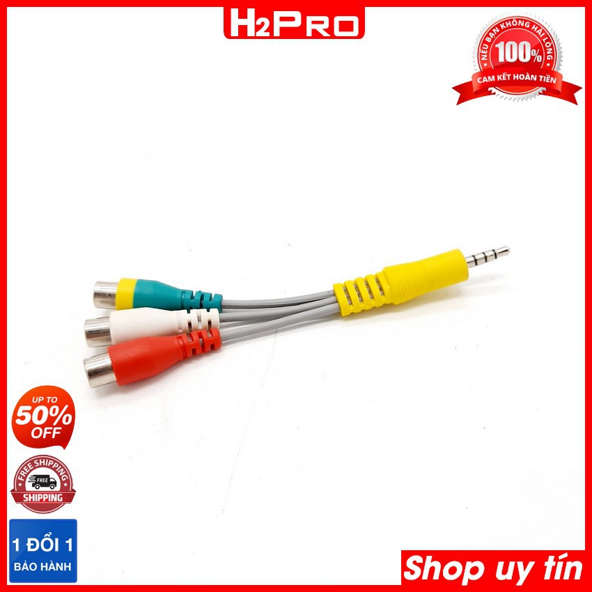 Cáp chuyển đổi âm thanh Mini AV từ jack cắm 3.5mm sang 3 đầu RCA cái, Cáp chuyển đổi đầu 3.5mm sang 3 cổng RCA cái