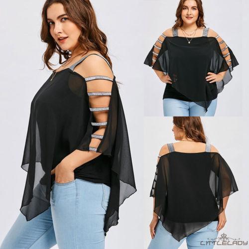 ☛☏❤Womens Summer Long Sleeve Shirt Casual Blouse Loose Chiffon Tops T Shirt new