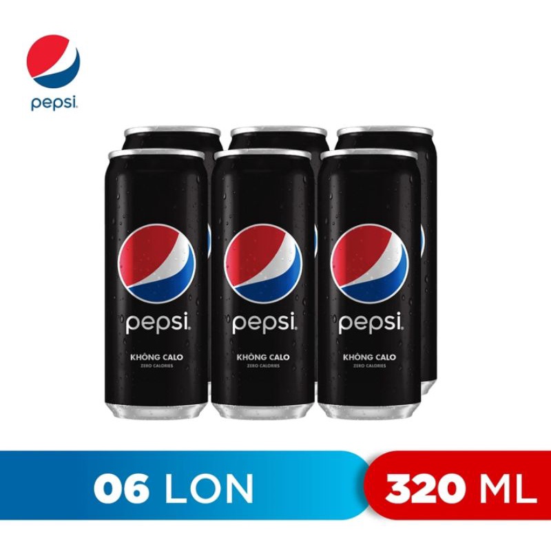 (Lốc 6lon /Thùng 24Lon) Pepsi Không Calo