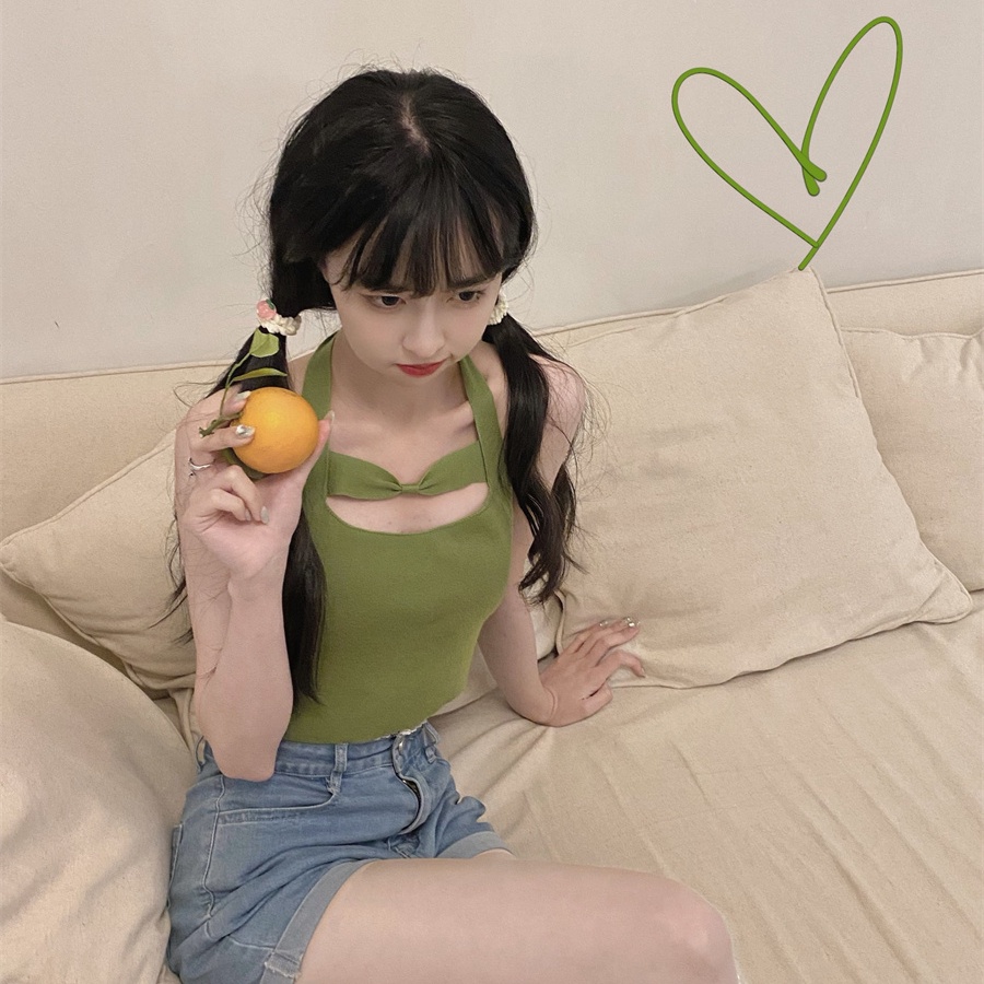 SUXI Áo Croptop Sát Nách Màu Sắc Thanh Lịch Thiết Kế Ôm Sát Tôn Dáng