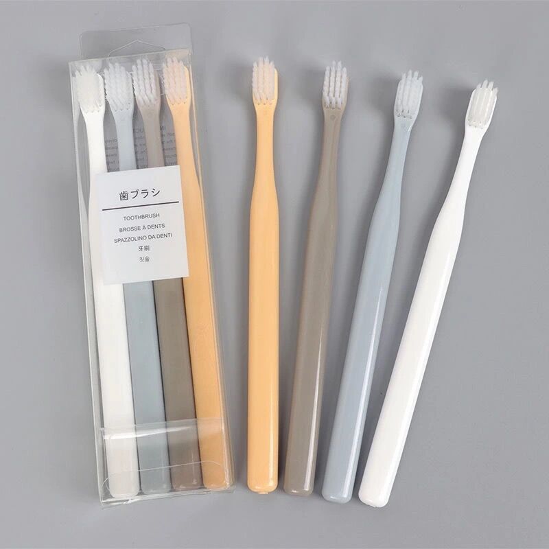 xả - Set 4 bàn chải đánh răng sợi lông mềm an toàn tiện dụng 【4 bàn chải nhật】