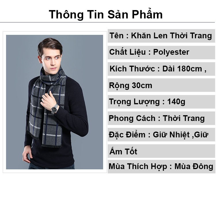 Khăn quàng cổ nam nữ thời trang mùa đông cao cấp khăn len choàng cổ giữ ấm giữ nhiệt tốt phong cách trẻ trung