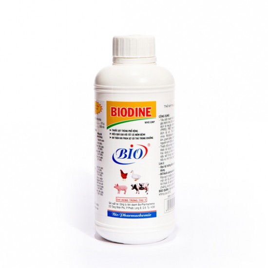 Bio Biodine 60ml sát trùng chuồng trại, dụng cụ chăn nuôi gà, vịt, heo, dê