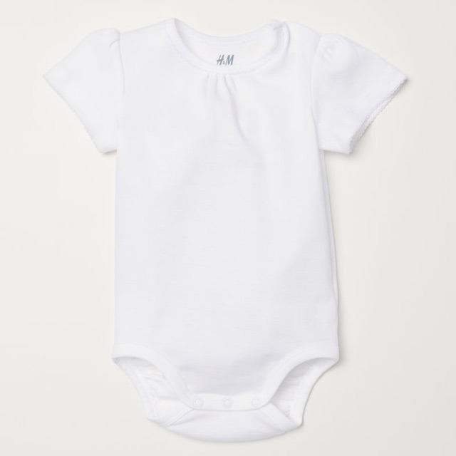 Áo trắng body bé gái HM kids auth