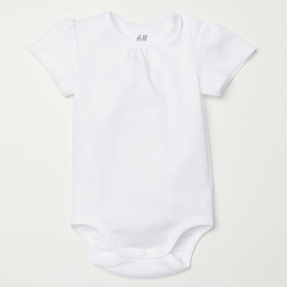 Áo trắng body bé gái HM kids auth