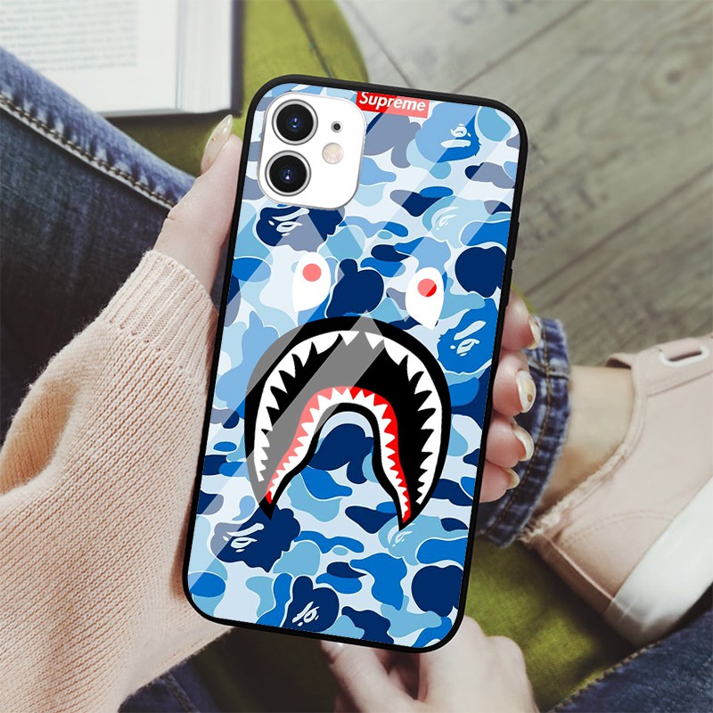 Ốp lưng sành điệu cá mập Blue Bape camo màu xanh - iphone 6s/6/7/8 plus/x/xr/xs max/11/11 pro max/12/12 promax BRAND0003