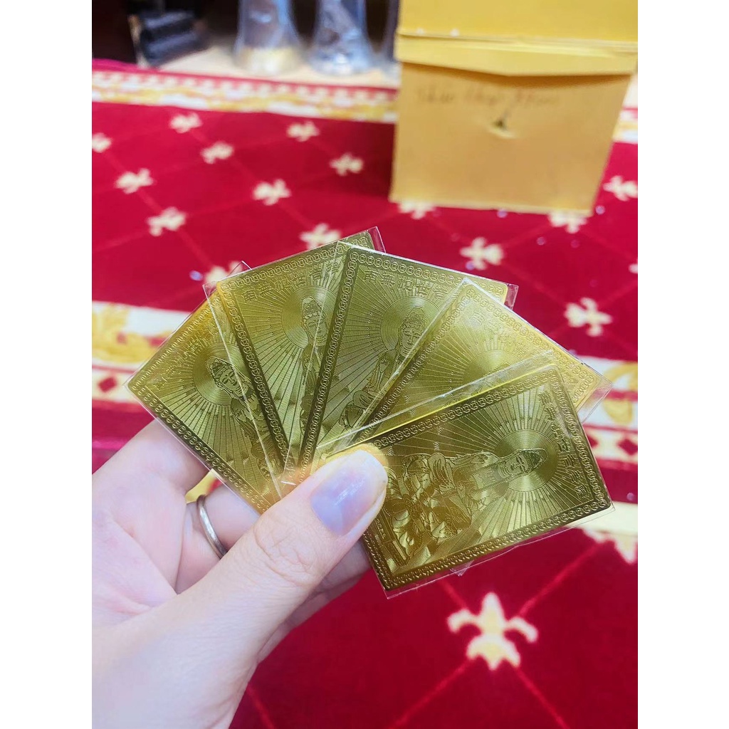 [PBMC] Thẻ đồng mini 4x6cm Quan Âm Tâm Kinh(combo 5 thẻ)