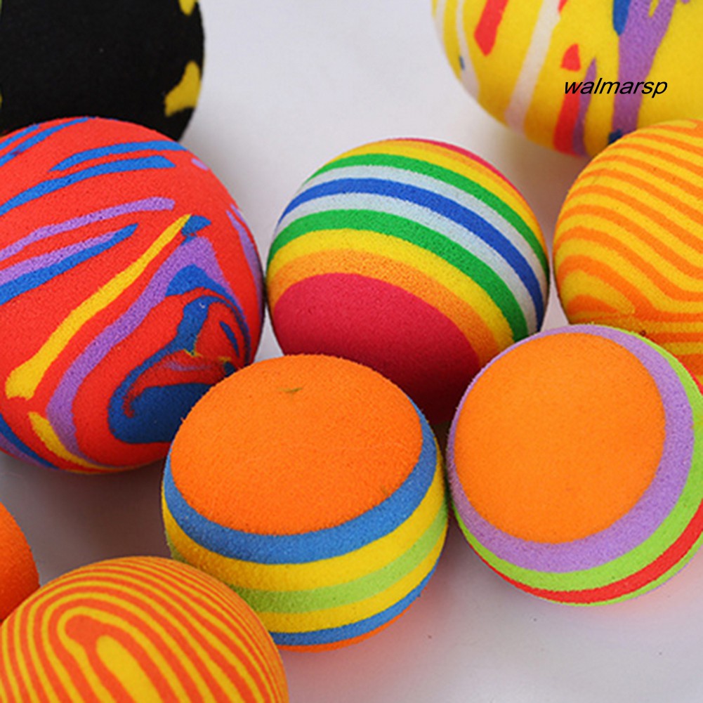 [Wal] 10Pcs Pet Cats Kitten Colorful Ball Bite Chew Scratch Funny Playing Toys Teaser