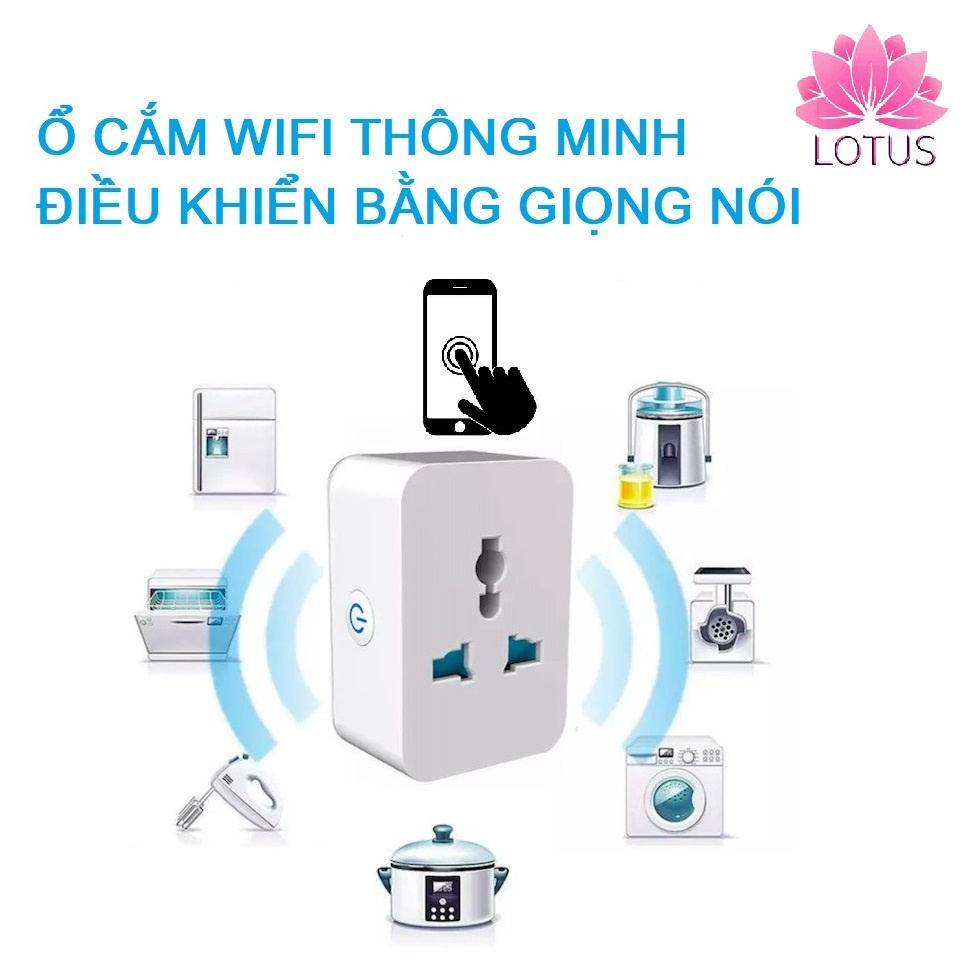 Ổ cắm điện thông minh, Bật tắt từ xa bằng điện thoại, Điều khiển trạng thái bằng giọng nói