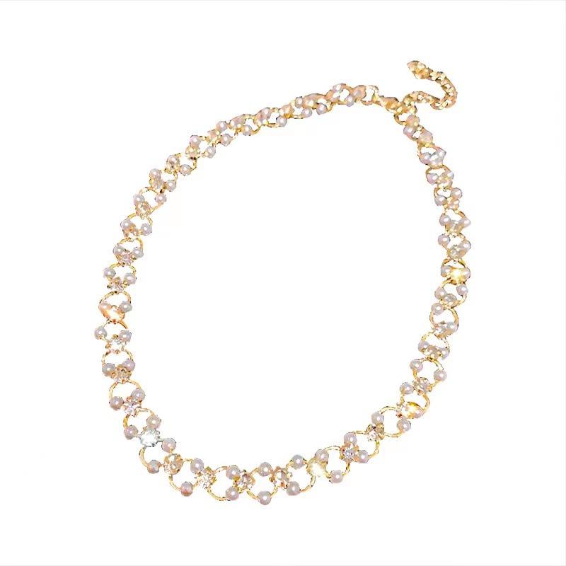 Vòng Chocker Vòng Cổ Đính Đá Ngọc Ôm Sát Cổ Phong Cách Retro