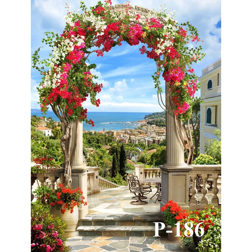 Phông Nền Chụp Ảnh Livestream Cổng Hoa 3D 5D Miễn Phí Chèn Logo và Nội Dung