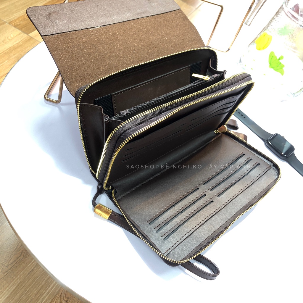 Ví cầm tay nam da bò ví da nam, nữ hàng hiệu cao cấp chính hãng thời trang sang trọng phong cách sành điệu