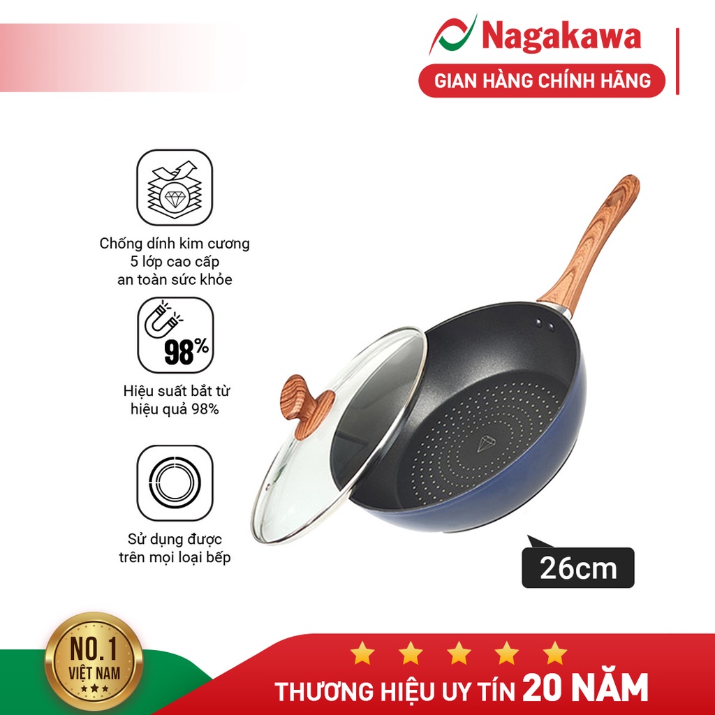 Chảo inox chống dính Nagakawa Aki NAG2604/NAG2653