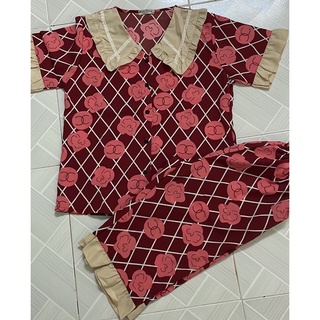 BỘ ĐỒ NGỦ PIJAMA LỤA 100D LỬNG PHỐI BÈO SIÊU XINH