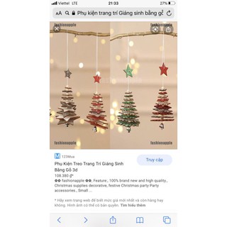 Chuông gió trang trí noen bảng gỗ