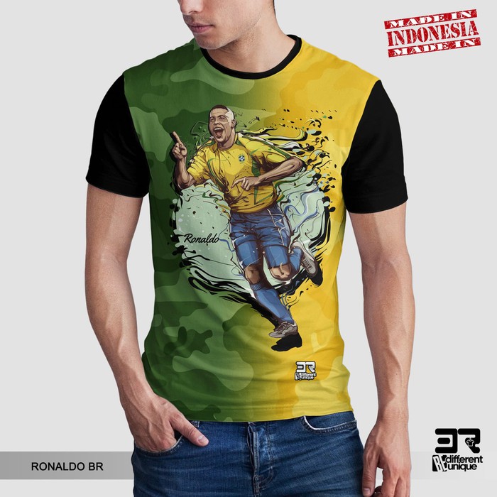 Áo Thun Nam In Hình Distro 3r Brazil Legend Ronaldo V2