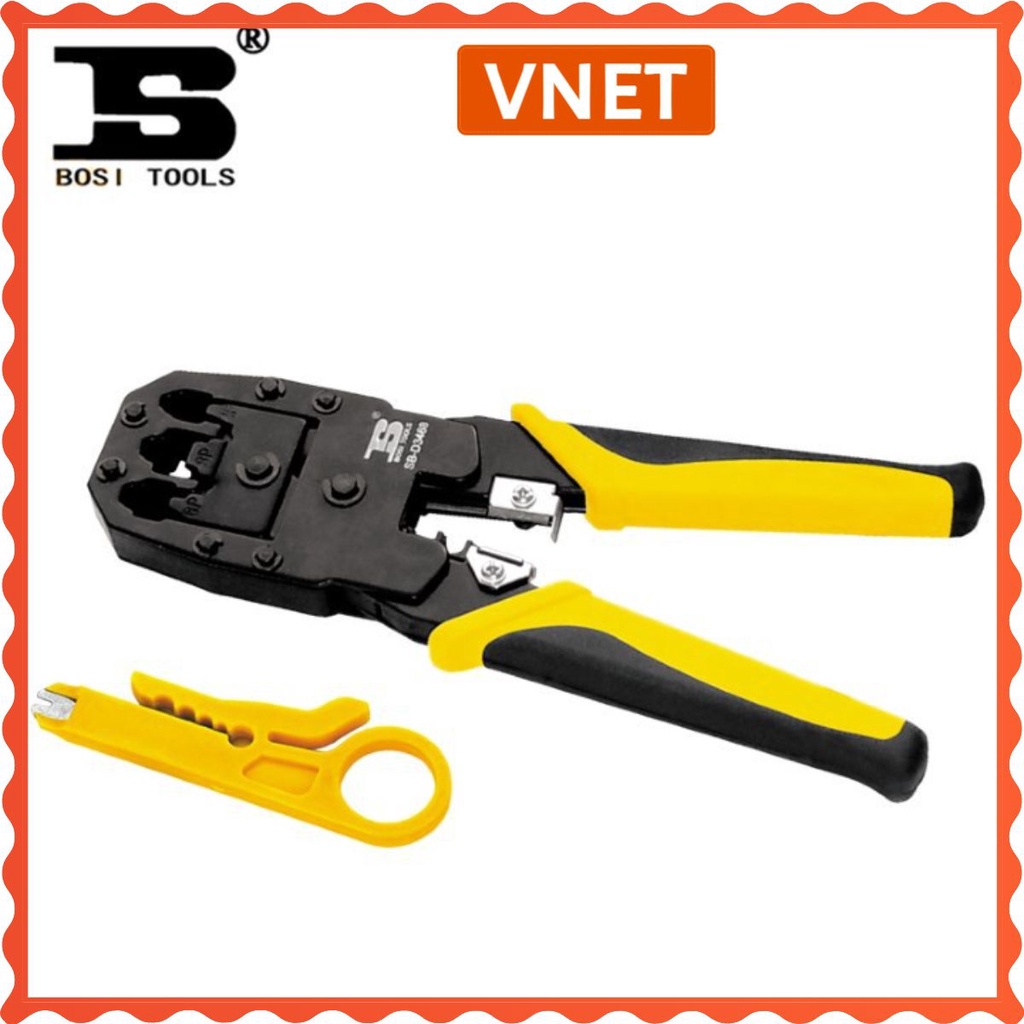 Kìm bấm Mạng đa năng Bosi cực bền - Kìm mạng xuyên thấu chống ăn mòn chịu lực tốt VNET