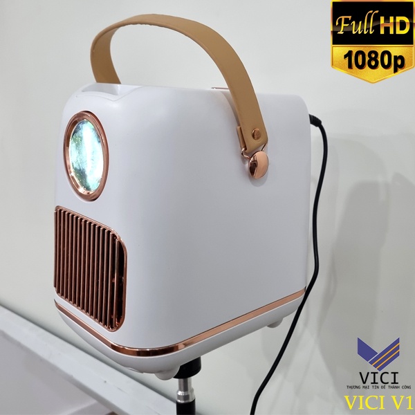 Máy chiếu mini VICI V1 Full Hd.Máy sáng, đẹp, kết nối điện thoại, androi 9.0 siêu mượt bảo hành 1 năm