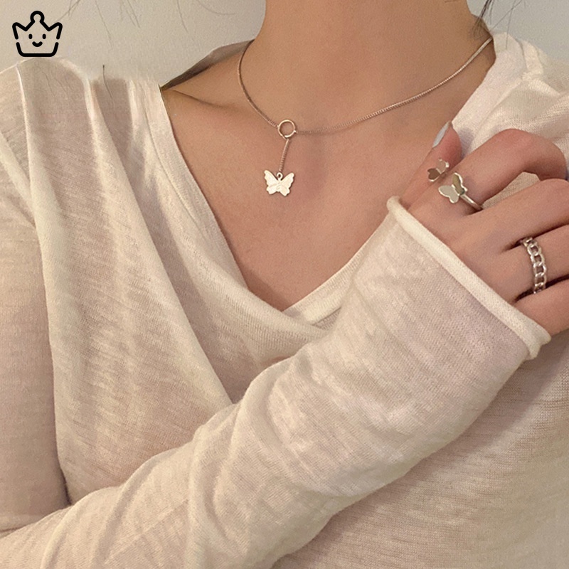 Vòng cổ mặt hình bướm thời trang Nhật Hàn 2021 tinh tế cho nữ JP6