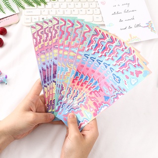 Flash color gradient ripple stickers star chasing glitter stickers