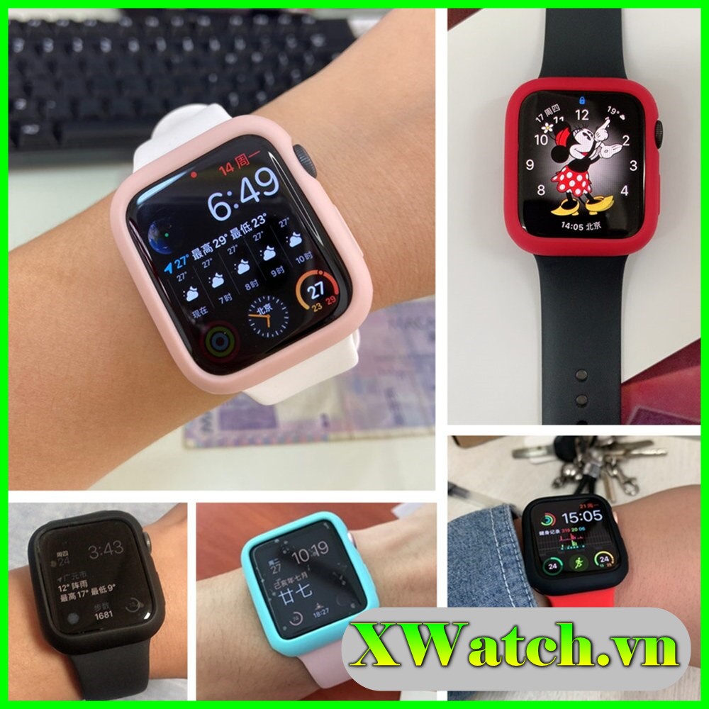 Ốp bảo vệ đồng hồ bằng silicon mềm nhiều màu cho Apple Watch iWatch Series 5/4/3/2/1 38mm 40mm 42mm 44mm