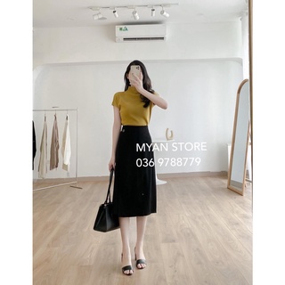 Chân váy dài vạt lệch 1 cúc v092109