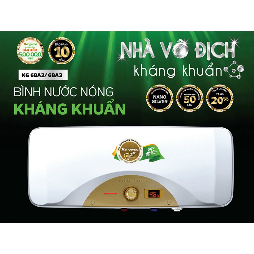 Bình Nước Nóng Kháng Khuẩn 30 Lít Chính Hãng Kangaroo KG68A3