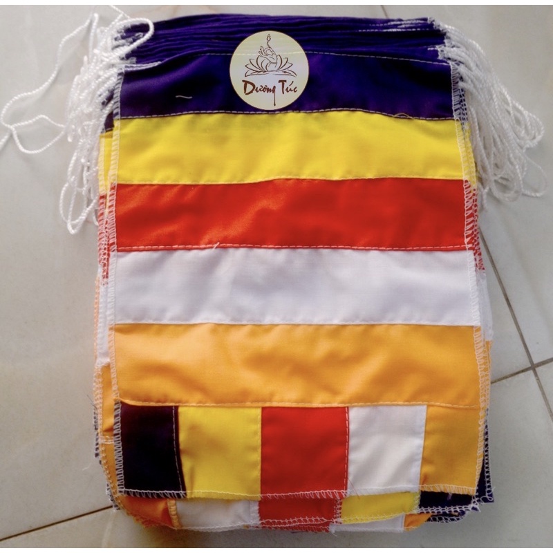 CỜ DÂY PHẬT GIÁO NGŨ SẮC ĐỦ KÍCH CỠ (50 LÁ)