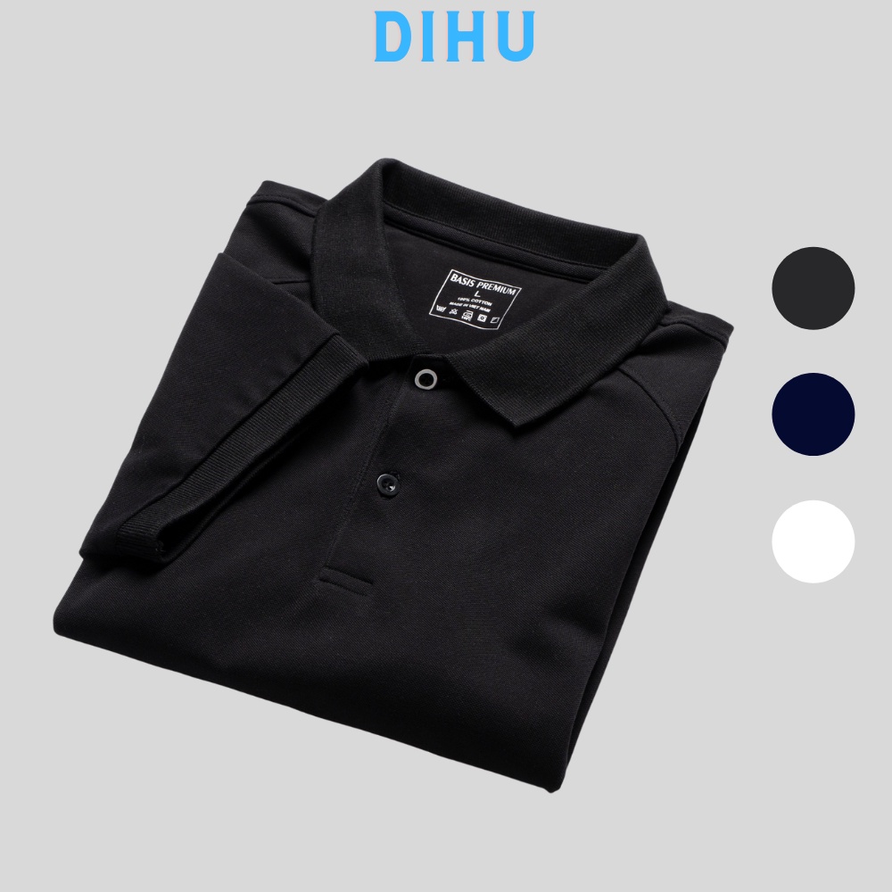 Áo thun polo nam trơn basic, áo polo nam có cổ vải cá sấu cotton cao cấp ngắn tay cực sang trọng