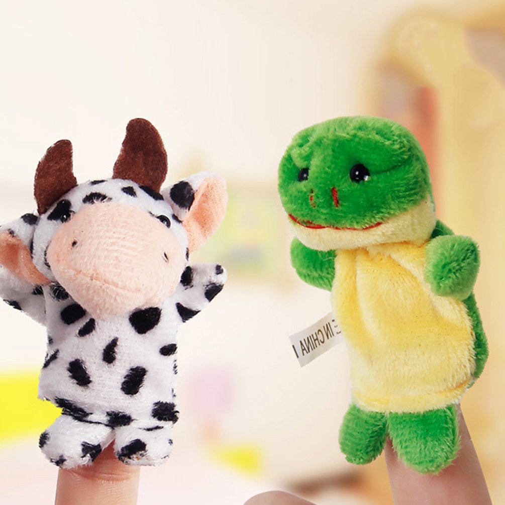 Set 10 con rối ngón tay hình thú nhồi bông dễ thương kiểu dáng ngẫu nhiên